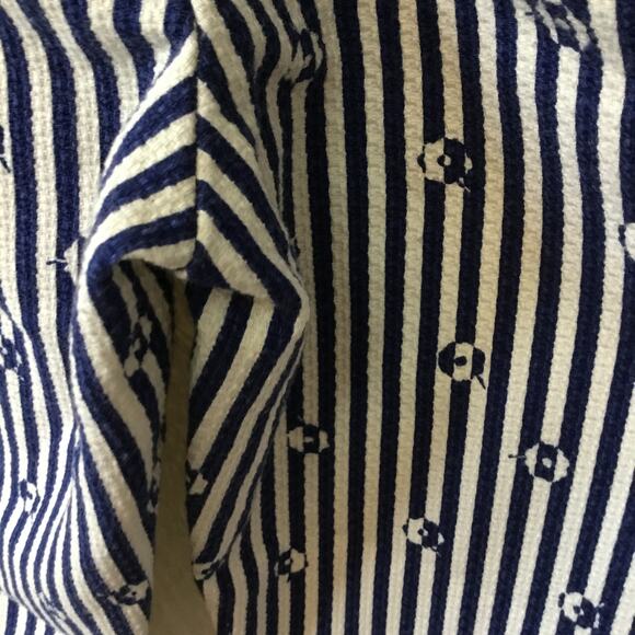 Anthropologie Blue & White Slim Trousers with Embroidery - Picture 13 of 16